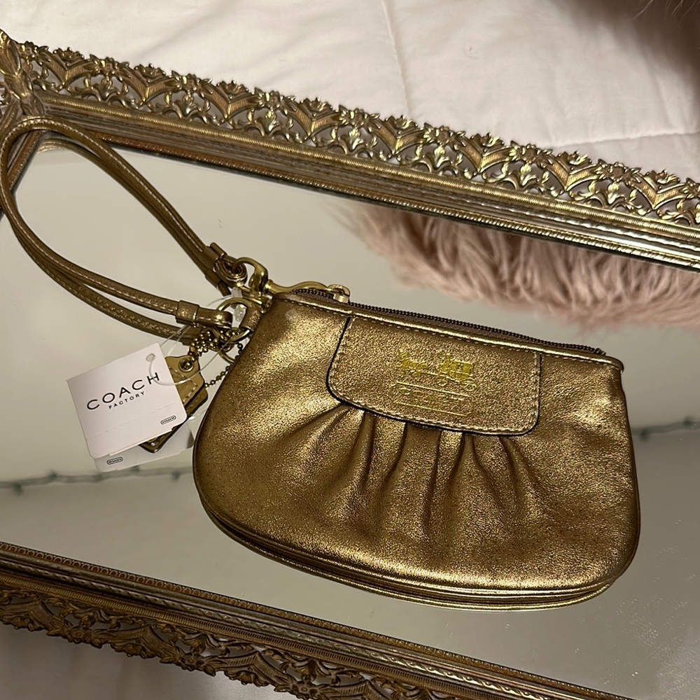Coach Gold Wristlet Bag